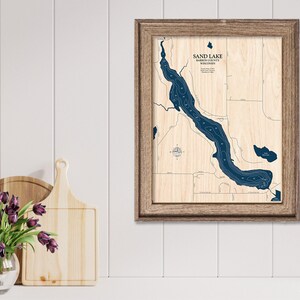 Sand Lake Map, Wood Lake Map, Custom Lake Map, Custom Lake Sign, Custom Lake Art, Wood Lake Map, Lake Map, Lake House Decor
