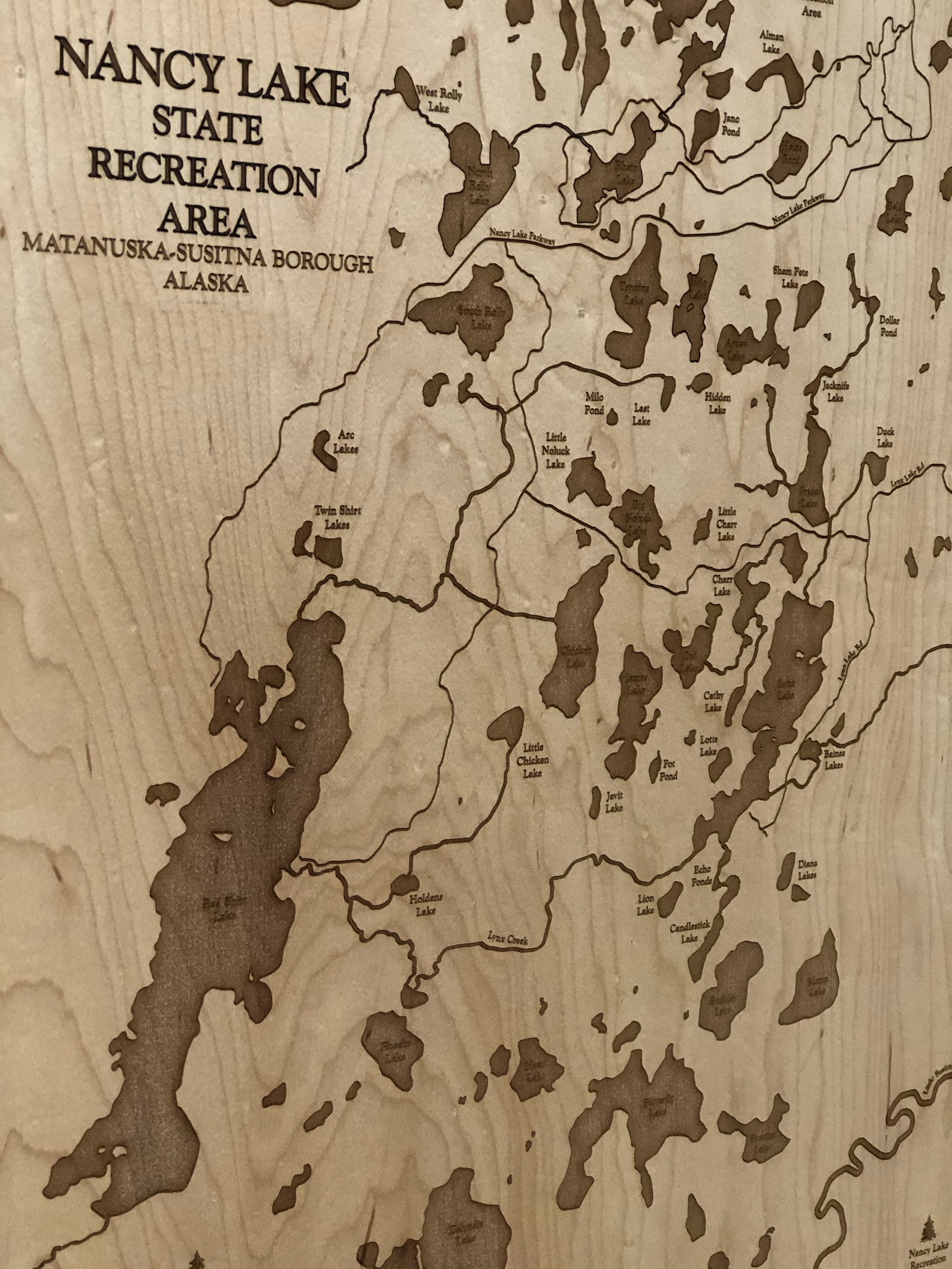 Nancy Lake Recreation Area Map Custom Lake Art 3D Wall Art Etsy