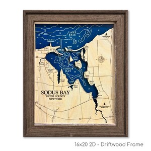 Mappa di Sodus Bay, mappa del lago Erie, mappa di Sodus Point, mappa di New York, casa sul lago, cartello del lago, mappa delle curve di livello, arredamento per case sulla spiaggia, mappa dell'isola, mappa personalizzata