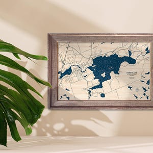Fairy Lake Map, Wood Lake Map, Custom Lake Map, Custom Lake Sign, Custom Lake Art, Wood Lake Map, 3D Lake Map, Lake House Decor