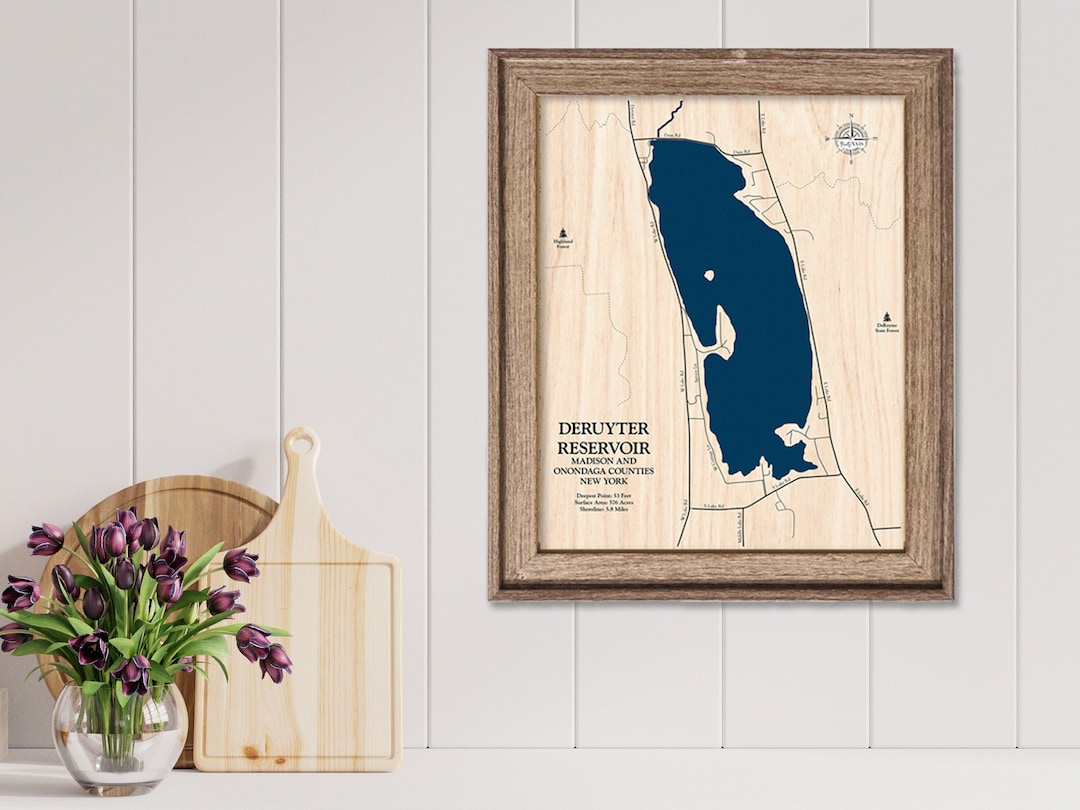 Deruyter Reservoir Map, Deruyter Lake Map, Wood Lake Map, Wood Lake
