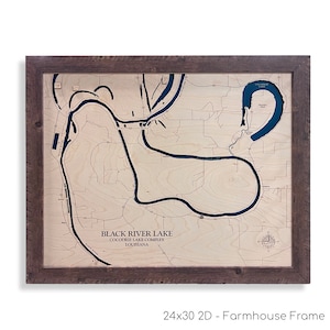 Mappa del lago Black River, decorazioni per baite, mappa del campeggio, mappa del lago Wood, cartello del lago Wood, arte del lago, regalo per casa sul lago, decorazioni per casa sul lago, mappa del lago