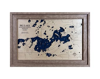 Big Lake Alaska Map, Wood Lake Map, Custom Wood Map, Lake Map, 3D Wood Map, Custom Lake Sign, Lake House Decor, Lake House Sign, Lake Gift