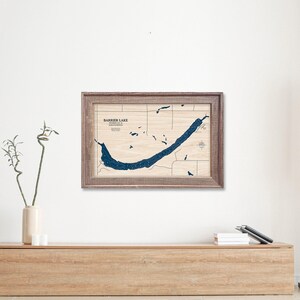 Barrier Lake Map, Lake Map, Custom Lake Map, Custom Lake Sign, Custom Lake Art, Wood Lake Map, 3D Lake Map, Lake House Decor