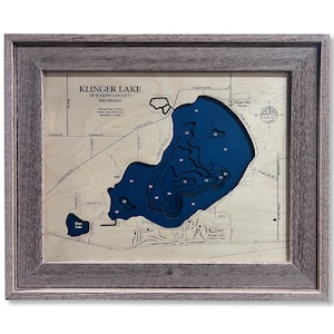 Klinger Lake Map, Klinger Lake, Wood Lake Map, Wood Lake Sign, Lake Art, Lake House Gift, Lake House Decor, Lake Map, Custom Lake
