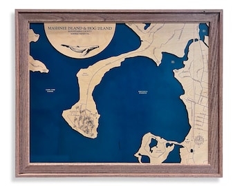 Mashnee Island Map, Hog Island Map, East Coast Map, Barnstable Map, Contour Map, Beach House Decor, Island Map, Custom Map
