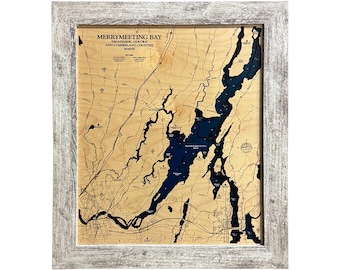 Merrymeeting Bay Map, Topsham Map, Kennebec River Map, Androscoggin River, River Map, Lake Map, Custom Lake Sign, Custom River Sign