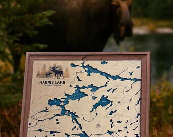 Harris Lake Map: Custom Lake House Wall Art