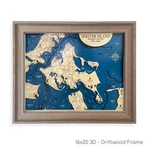 Mapa de Shelter Island, Mapa de Long Island, Arte mural en 3D, Mapa de Nueva York, Mapa de contorno, Decoración de casas de playa, Mapa de islas, Mapa topográfico, Mapa de profundidad