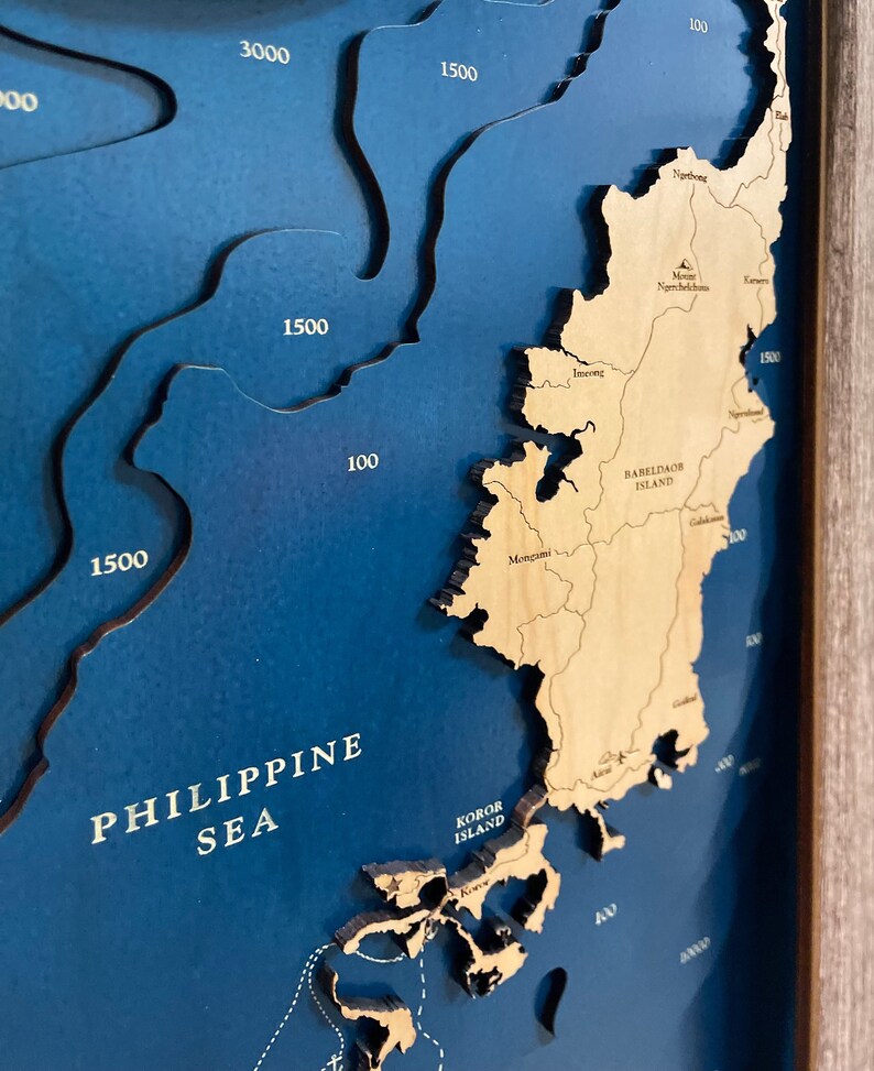 Palau Palau Map Custom Island Map Asia Map Wood Map