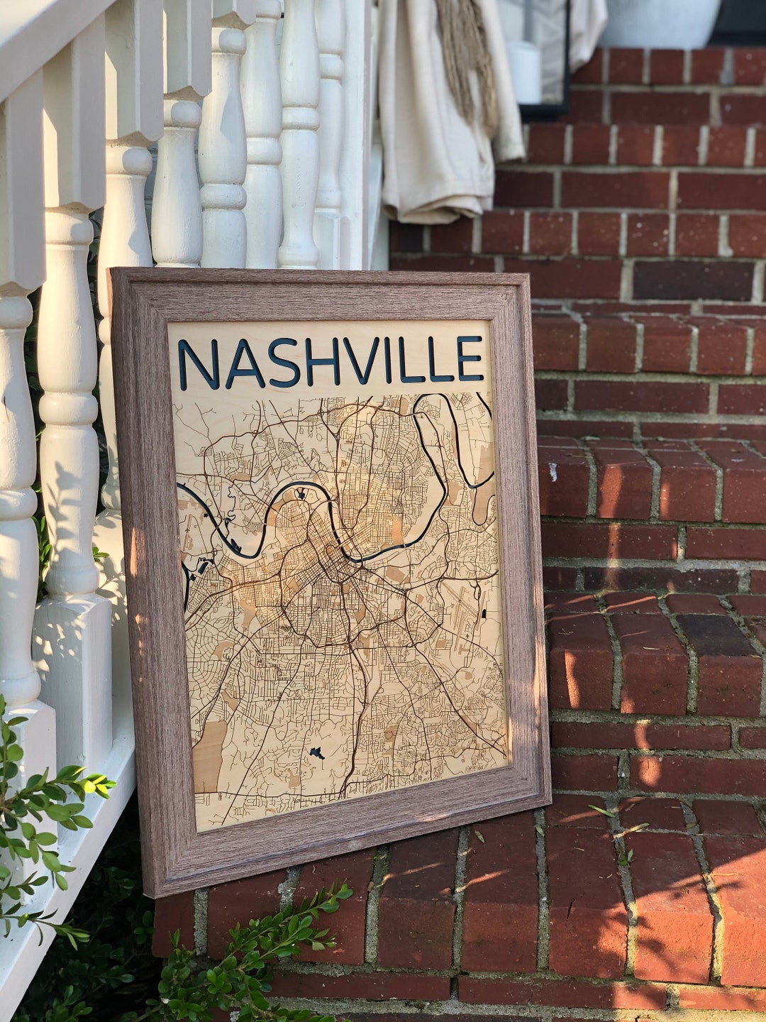 Nashville Wood Map, Nashville Map, Tennessee Map, Custom Wood Map, Wood
