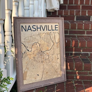 Nashville Wood Map, Nashville Map, Tennessee Map, Custom Wood Map, Wood Engraved Map, Custom 3D Map, Nashville Art, Nashville Sign
