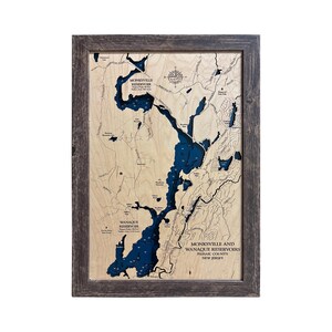 Monksville Reservoir, Wanaque Reservoir, Custom Lake Map, Custom Lake Sign, Custom Lake Art, Wood Lake Map, Lake Map, Lake House Decor