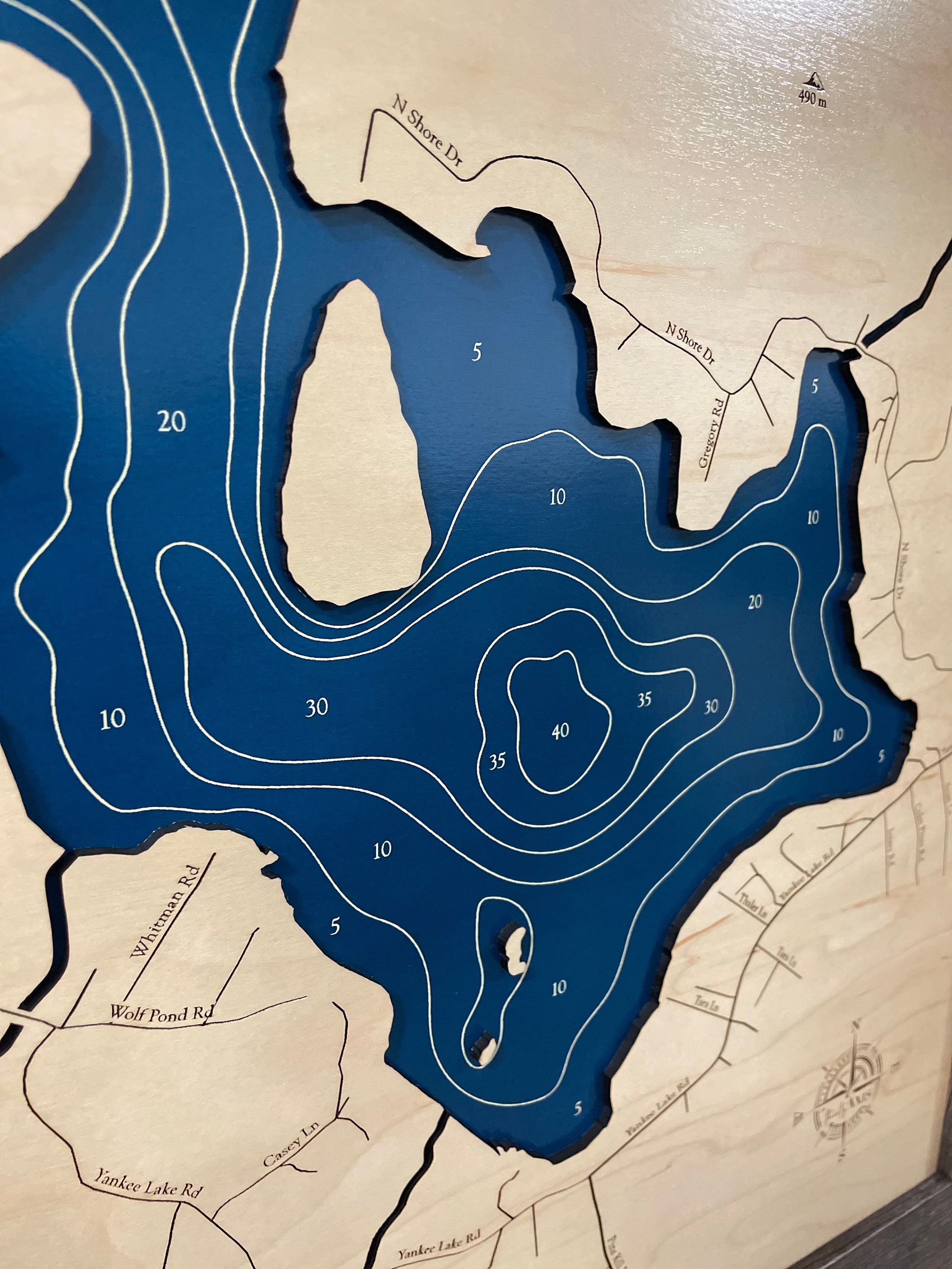 Yankee Lake Map Custom Lake Map Lake House 3D Lake Map Etsy