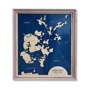 Orkney Inseln Karte, Orkney Karte, Schottland Karte, Schottland Geschenk, Benutzerdefinierte Holz Karte, Karte nach Kundenwunsch, Kartenkunst, Geschenk, Reisekarte, Reisegeschenk