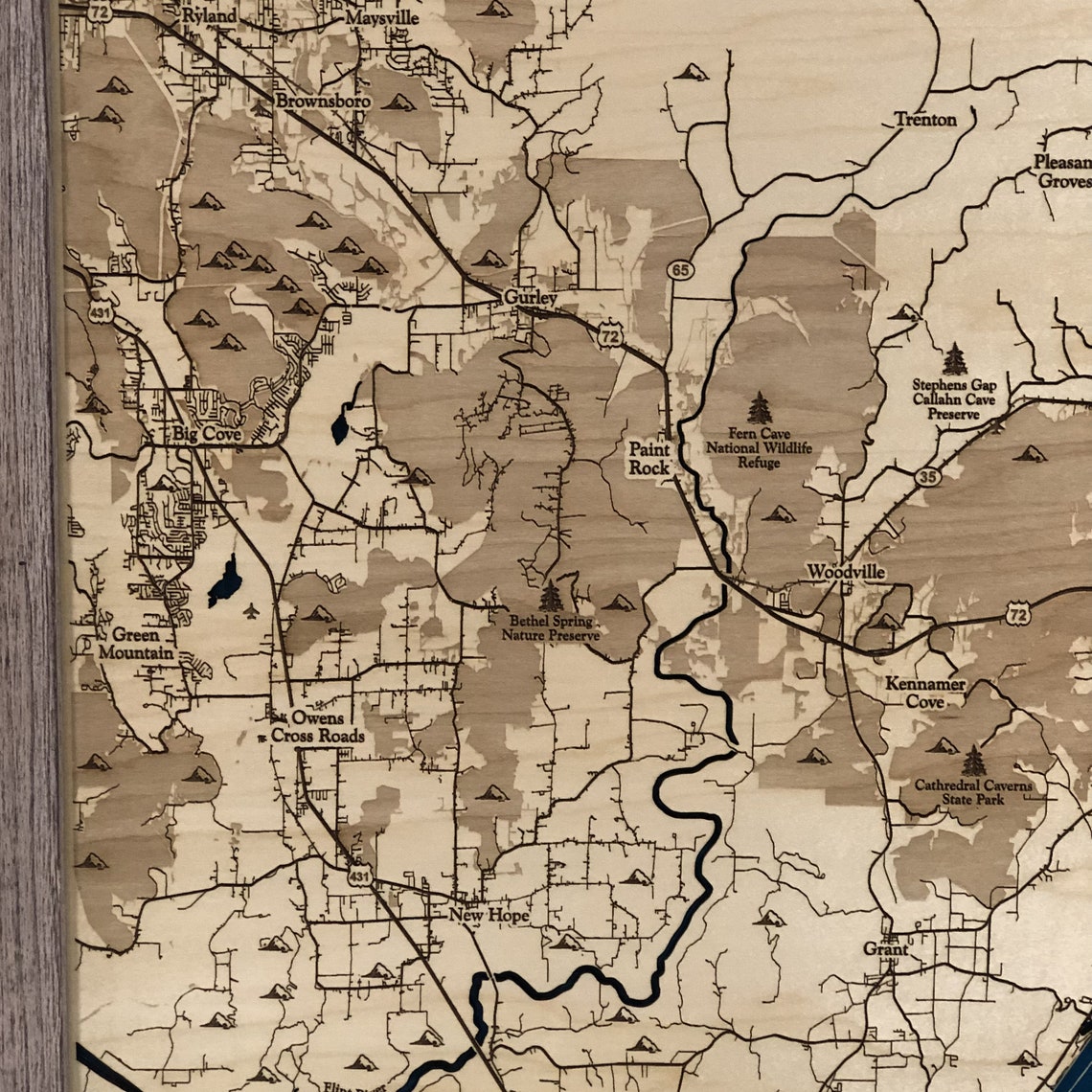 Guntersville Lake Map Lake Guntersville Map Custom Lake Art | Etsy