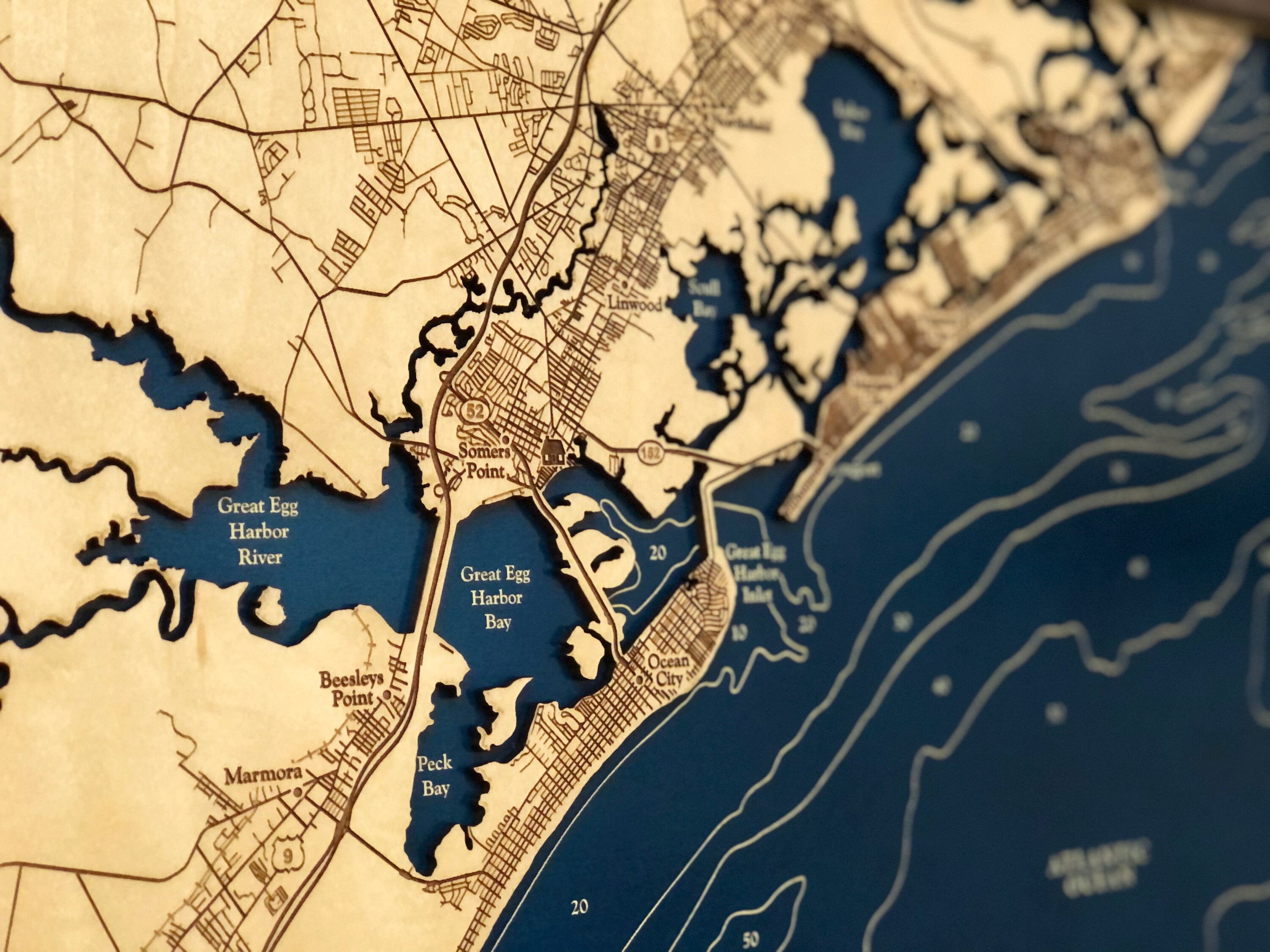 Somers Point New Jersey Map Custom Island Sign New Jersey Etsy
