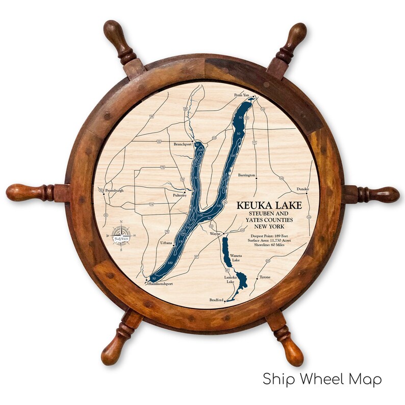 Keuka Lake Map Custom Lake Map Wood Lake Map 3D Wall Art Etsy