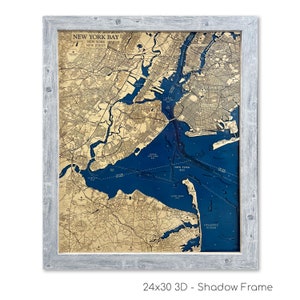 Mapa de la bahía de Nueva York, bahía de Sandy Hook, mapa de Staten Island, mapa de madera personalizado, mapa de madera 3D, mapa 3D de la bahía de Tampa, mapa 3D, decoración de casas de playa, Bradenton, FL