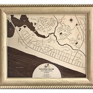 Kaart aquarel Florida - aangepaste houten kaart - houten contourkaart - 3D-muurkunst - strandhuisdecor - dieptekaart - meerkunst - houten kaarten - cadeau