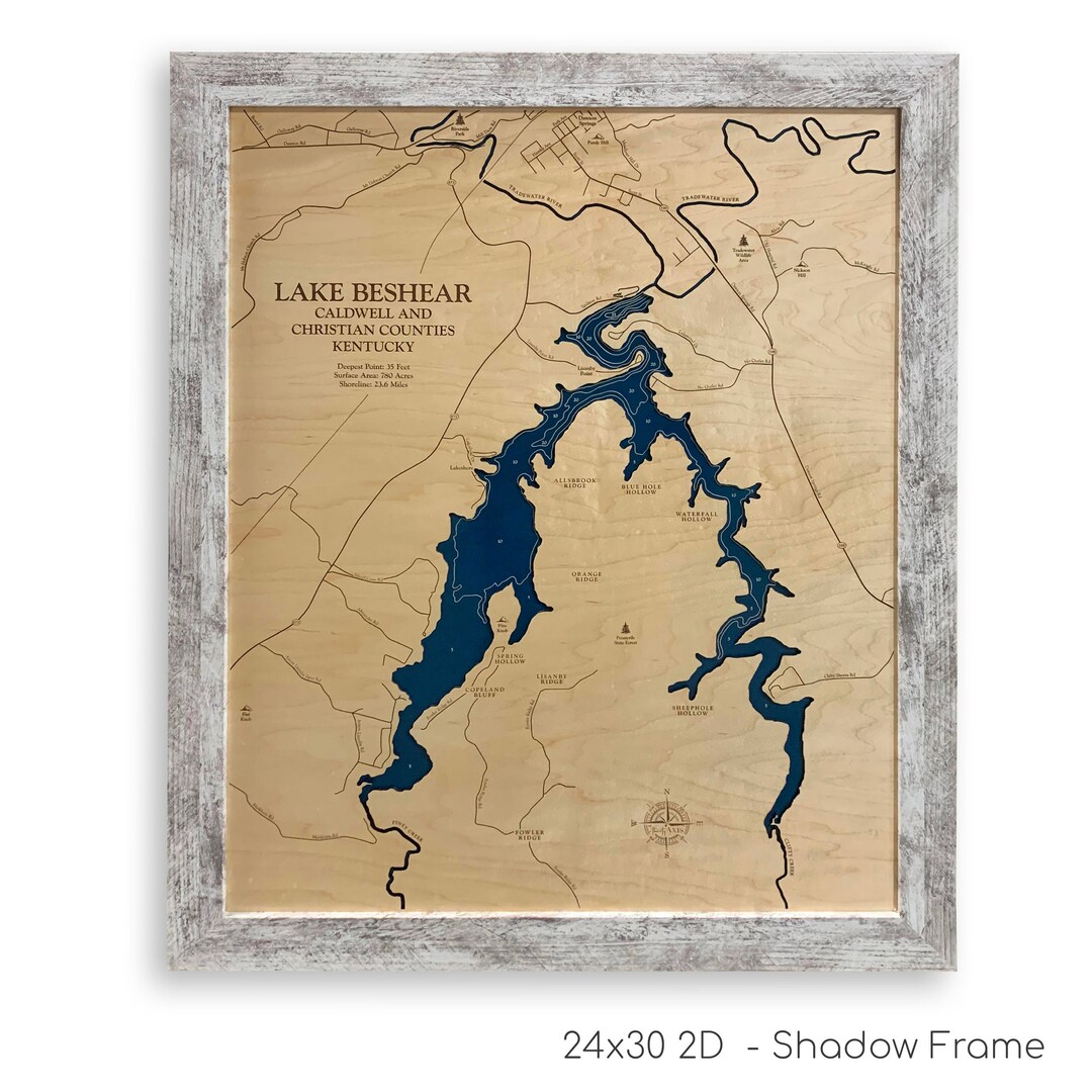 Lake Beshear Map, Lake Beshear, Wood Lake Map, Wood Lake Sign, Lake Art