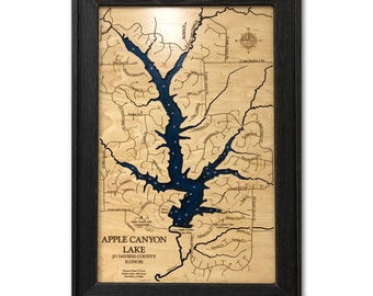 Apple Canyon Lake Map Apple Canyon Lake Custom Wood Map 3D Wall Art Contour Map | Etsy