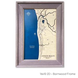 Mapa de Cannon Beach, Mapa de Oregon, Mapa da Costa de Oregon, Mapa do Noroeste do Pacífico, Presente PNW, Presente de Oregon, Presente do Noroeste do Pacífico, Arte de Mapa de Madeira,