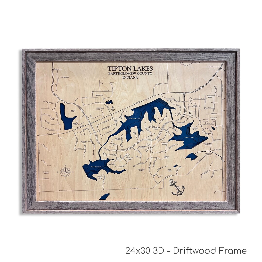 Tipton Lakes Map, Tipton Lakes, Cabin Decor, Wood Lake Map, Wood Lake