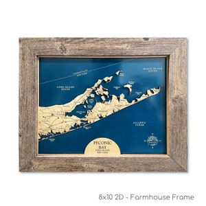 Peconic Bay Karte, Long Island Karte, Individuelle Holzkarte, 3D Holzkarte, Individuelle Küsten Karte, Individuelle New Yorker Karte, Reisegeschenk, Strandhaus Geschenk