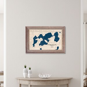 Mapa de Woodland Lake, Mapa de Lago, Mapa de Lago Personalizado, Mapa de Wood Lake, Arte de Parede 3D, Mapa de Contorno, Decoração de Casa de Lago, Mapa de Lago, Mapa de Profundidade, Arte de Lago