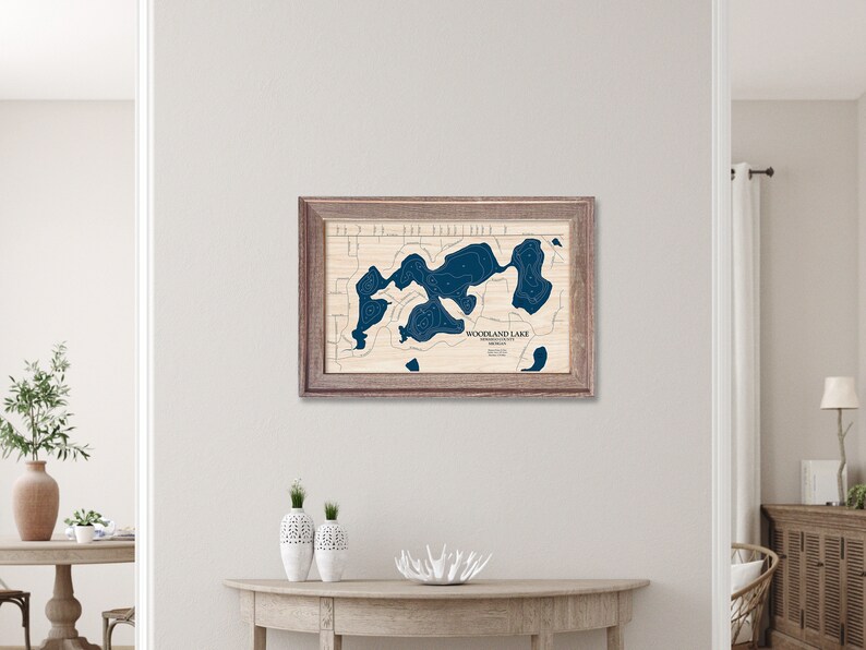 Woodland Lake Map Lake Map Custom Lake Map Wood Lake Map Etsy