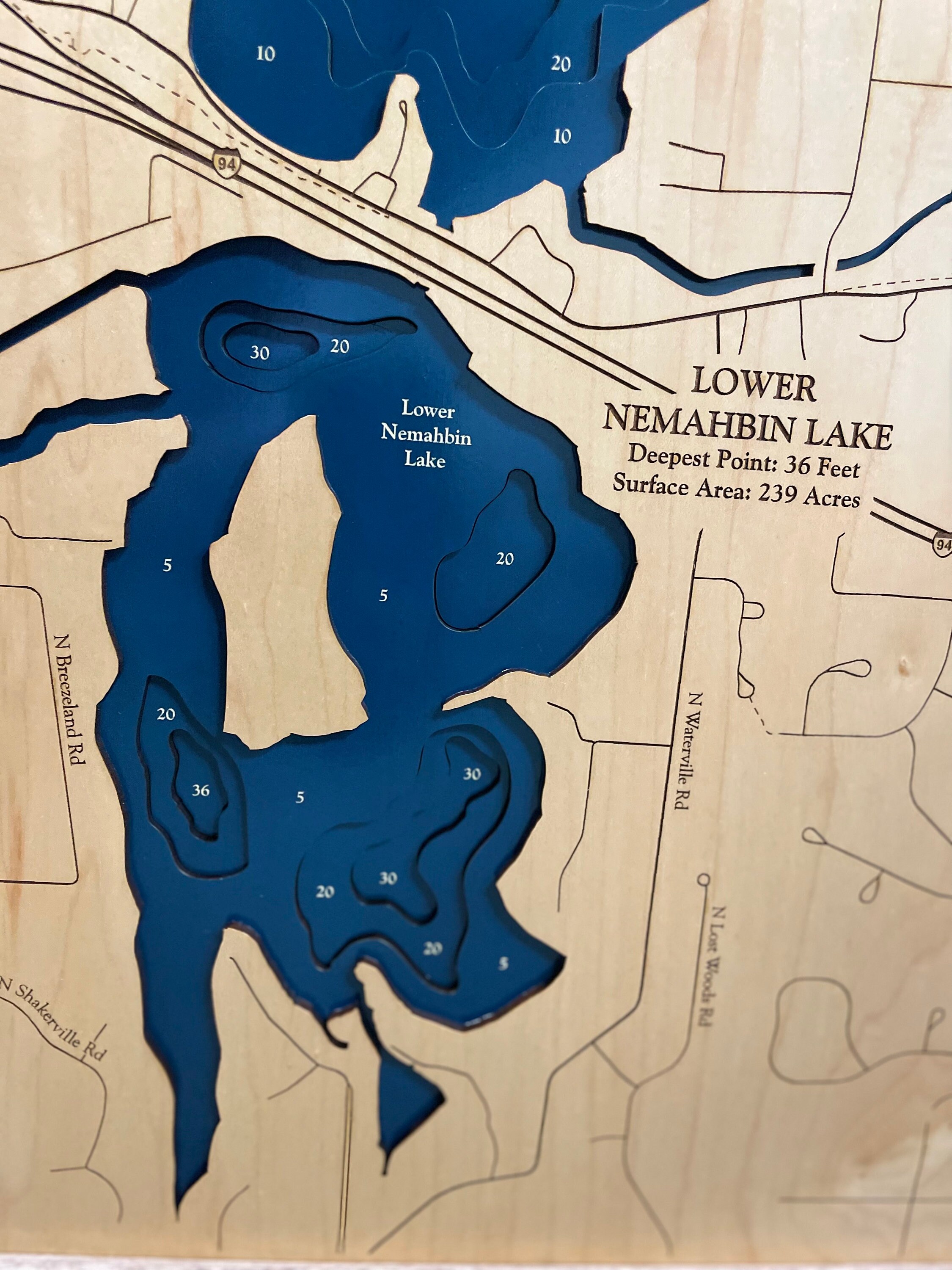 Nemahbin Lake Nemahbin Lake Map Nashotah Lake Map Custom Etsy