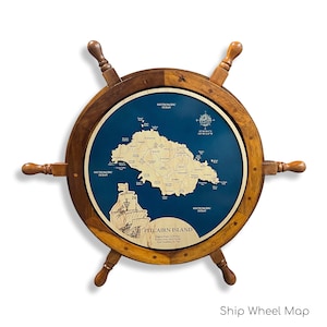 Pitcairn Island Map, Pitcairn Island, 3D Wall Art, Polynesia Map, Contour Map, Beach House Decor, Island Map, Topographical Map, Depth Map