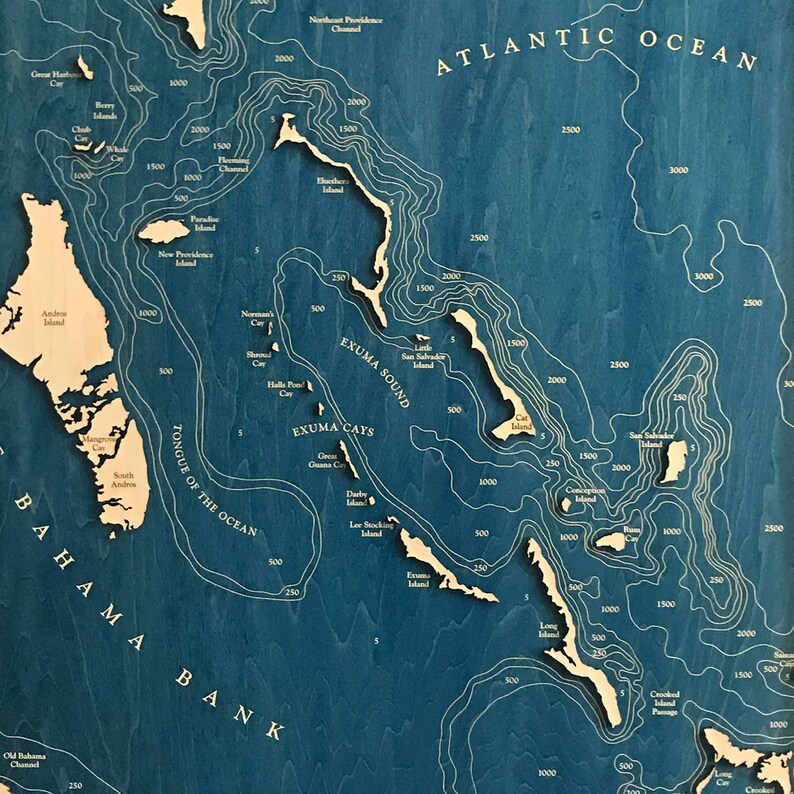 Bahama Map Custom Wood Map Bahamas Art 3D Wall Art Etsy