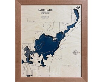 Park Lake Map, Lake House Gift, 3D Lake Map, Wood Lake Sign, Lake Sign, Lake House Decor, Lake Art, Lake House Art, Housewarming Gift