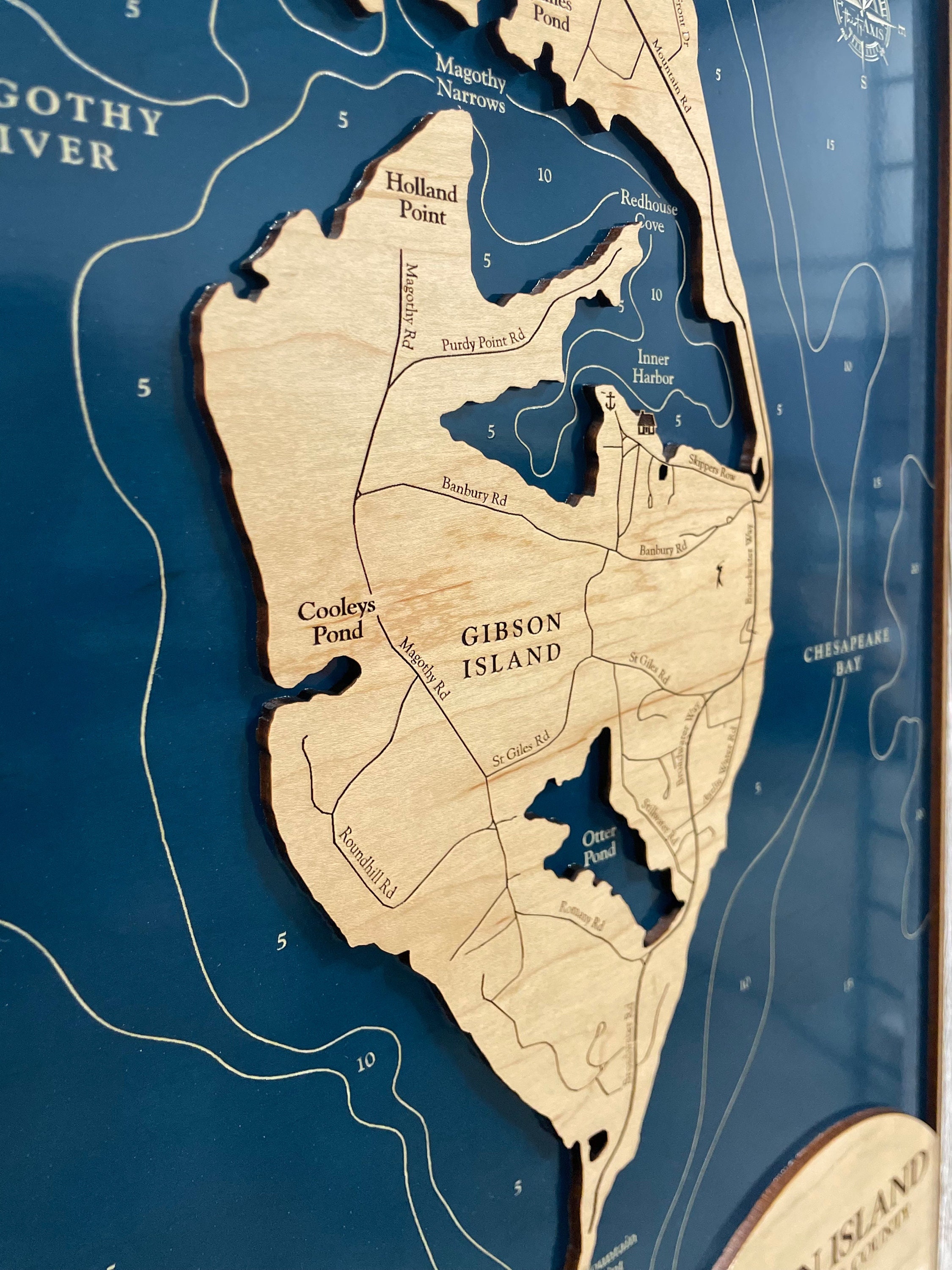 Gibson Island Map Magothy River Map Chesapeake Bay Map Etsy