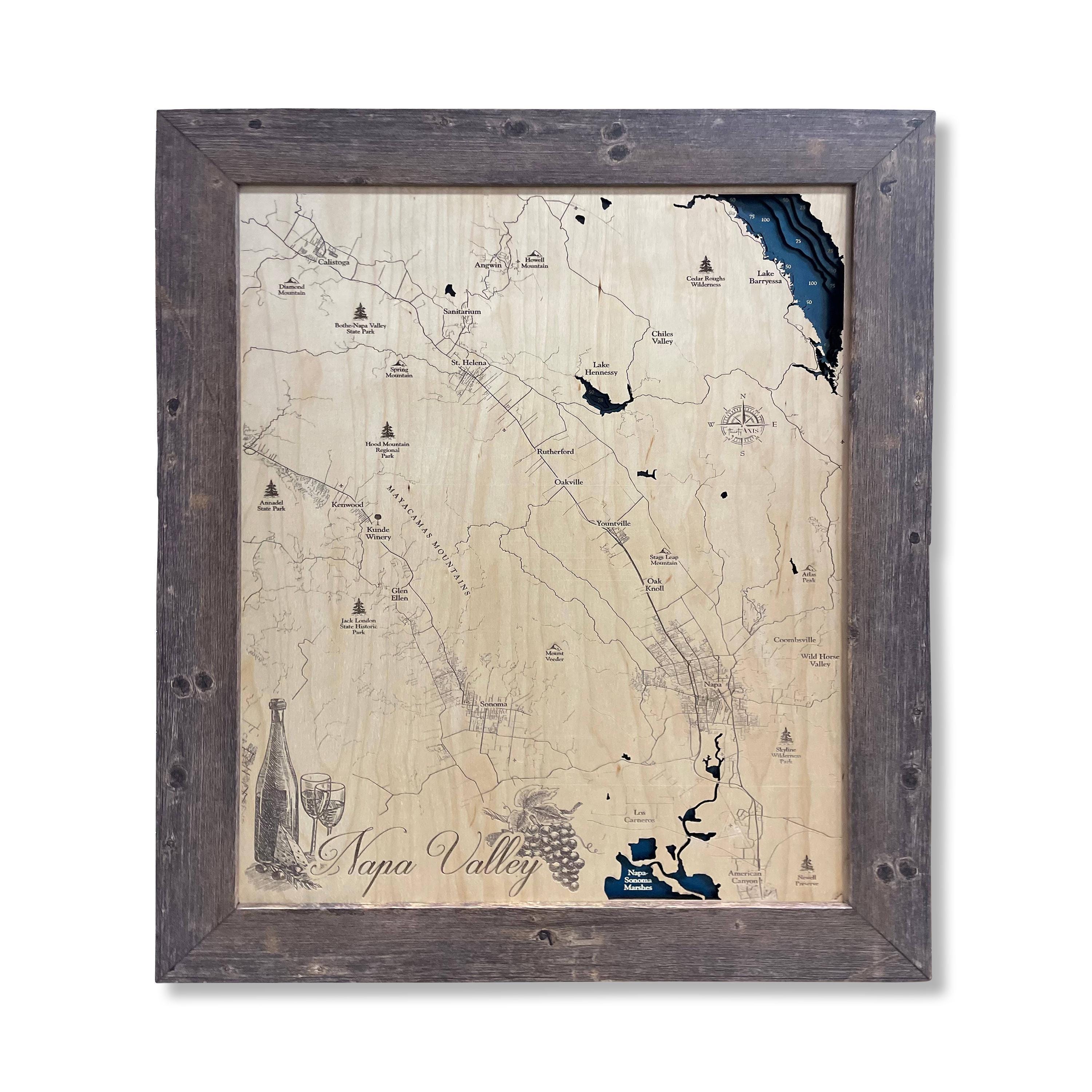 Napa valley map winery - Etsy 日本