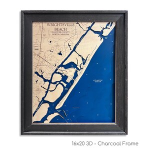 Wrightsville Map, North Carolina Map, Wrightsville Beach Map, Lake House, Lake Sign, Contour Map, Beach House Decor, Island Map, Custom Map