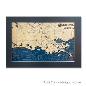 Carte de l'Acadiana, carte du pays cajun, carte de la Nouvelle-Orléans, carte du lac Pontchartrain, carte en bois, plaque de plage, plaque de plage personnalisée, décoration de plage, carte des contours