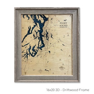 Puget Sound Map, Seattle-kaart, Tacoma-kaart, cadeau Mount Rainier, Mount Rainier, aangepaste houten kaart, stranddecor, kaart Washington, bord cabine, cabinedecor
