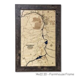 Mappa di Steamboat Springs, mappa in legno personalizzata, arte murale 3D, mappa dei contorni, decorazione per case sul lago, mappa del lago, mappa di profondità, regalo per il lago, casa sul lago, arte sul lago