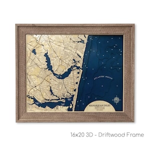 Manasquan Inlet Map, Custom Island Sign, New Jersey Map, Beach Map, Map Sign, Wood Map Art, Beach House Sign, Lake Art, Lake Gift