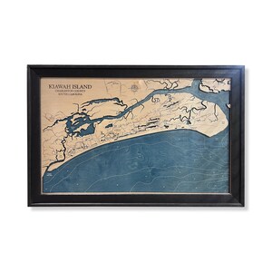 Kiawah Island Karte, Charleston Karte, 3D-Karte, Konturkarte, South Carolina, Karte Kunst, Benutzerdefinierte Karte, Strandschild, Benutzerdefiniertes Schild, Benutzerdefiniertes Schild, Kiawah