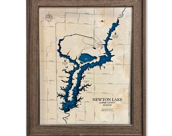Newton Lake Map, Newton Lake, Wood Lake Map, Wood Lake Sign, Lake Art, Lake House Gift, Lake House Decor, Lake Map