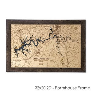 Lake Cumberland - Custom Wood Map  - 3D Wall Art - Contour Map - Lake House Decor - Lake Map - Depth Map - Lake Sign - Lake House - Lake Art