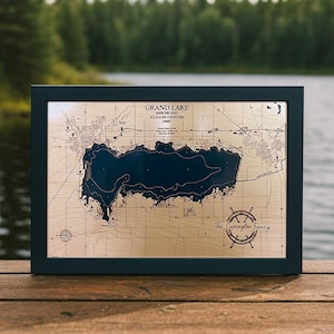 Grand Lake Map, Wood Lake Map, Custom Wood Map, Lake Map, 3D Wood Map, Custom Lake Sign, Lake House Decor, Lake House Sign, Lake Gift