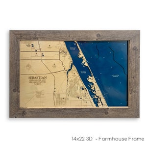 Sebastian Karte, Sebastian Florida, Space Coast Karte, Florida Karte, Strandhaus Dekor, Individuelle Holzkarte, Strandschild, Matlacha