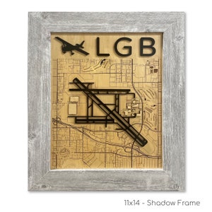 Aeroporto de Long Beach, Mapa de Aeroporto Privado, Mapa de Aeroporto 3D, Mapa LGB, Mapa de Aeroporto Personalizado, Mapa Personalizado, Presente para Piloto, Presente para Tripulação de Voo, Presente Personalizado