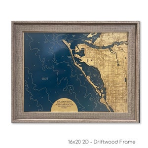 Kaart Bradenton, kaart Anna Maria Island, kaart Sarasota, kaart Palmetto, aangepaste houten kaart, stranddecor, cadeau Florida, kaart Florida, strandbord