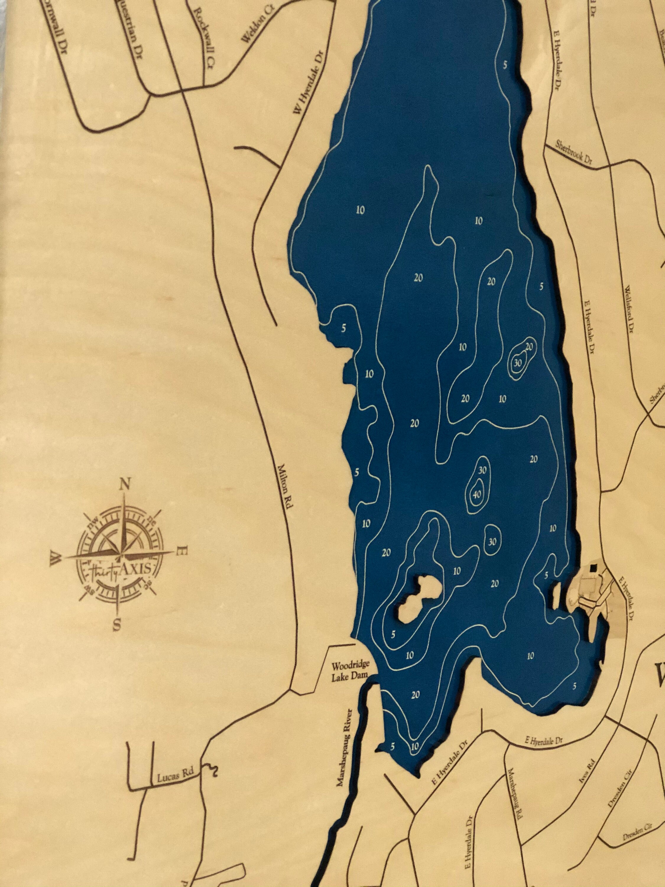 Woodridge Lake Map Woodridge Lake Custom Wood Map 3D Wall Etsy